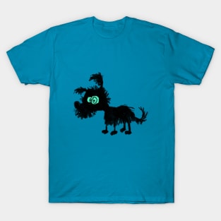 small black traumatized lost dog T-Shirt